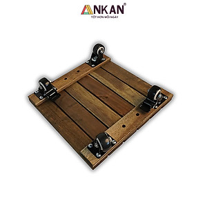 Kệ Chậu Cây Có Bánh Xe Hình Vuông, Cạnh 30cm, Màu Đen, Thích Hợp Để Chậu Cây Trong Nhà, Ngoài Ban Công, Sân Vườn, Tải 120Kg, Di Chuyển Êm Ái, Nhẹ Nhàng