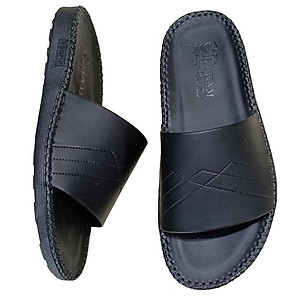 Dép Nam Da Bò HA NAM Đế Siêu Nhẹ Khâu Chỉ Toàn Bộ DNA22032