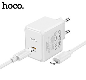 Bộ Sạc Nhanh PD 20W Cho iPhone, iPad Hoco C76Plus/CS13/CS13A - Hỗ trợ sạc nhanh 0-50% Pin trong 30p - Hàng Chính Hãng