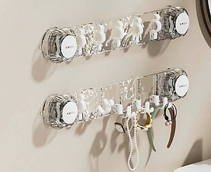 Thanh móc treo đồ hút chân không nhà tắm đa năng, móc treo tường chịu lực tốt không cần khoan