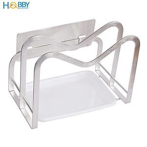 Kệ để thớt nắp vung 2 ngăn dán tường inox 304 Hobby Home Decor TT08