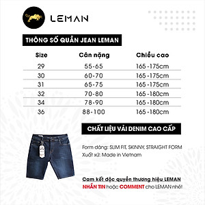 Quần Short Jean nam Leman xanh trơn JL03 - Slim Form