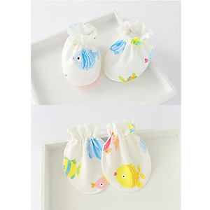 Set bao tay và bao chân bo chun cho bé sơ sinh từ 0 - 6 tháng tuổi, nhiều họa tiết xinh yêu