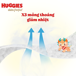 Tã quần Huggies Skin Perfect Mega Jumbo XXL64+4 miếng với 2 vùng thấm giảm kích ứng da