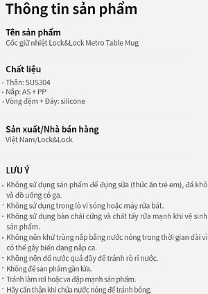 Ca nước giữ nhiệt LocknLock Metro Table Mug 600ml - LHC4282