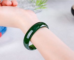 Vòng Tay Cẩm Thạch, Đá Chalcedony tự nhiên Miến Điện, đẹp long lanh