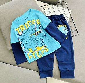 Đồ bộ bé trai, bộ ngủ dài tay cho bé trai size lớn 12-40KG chất thun cotton mềm mịn mát