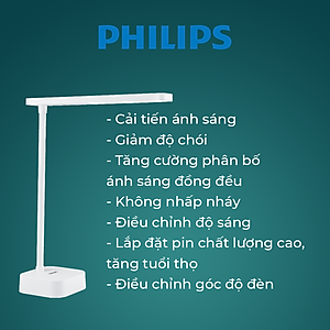 Đèn bàn Philips bảo vệ mắt DSK212 Tilpa PT 5W 4000K -  Điều chỉnh độ sáng, êm dịu cho đôi mắt khỏe đẹp