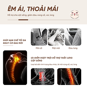 Đệm Tựa Lưng Bằng Cao Su Non Dùng Trên Xe Hơi Lucky Bobi Cao Cấp AZONE