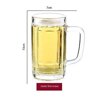 Combo 6  Ly Thủy Tinh Có Quai Cầm 380ml TOKDODO-ZB18 Chuyên Làm Ly Uống Bia