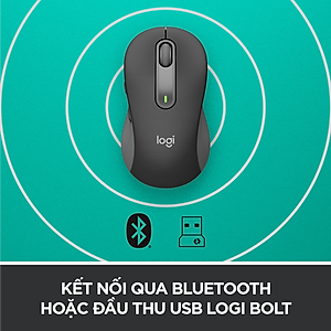 Chuột không dây bluetooth Logitech Signature M650 - Dành cho tay có kích cỡ từ nhỏ tới trung bình, Cuộn SmartWheel, giảm ồn, các nút bên có thể tùy chỉnh - Hàng chính hãng