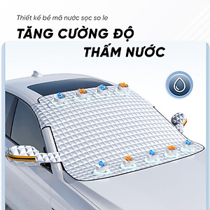 Bạt Chống Nắng Kính Trước Xe Ô Tô Loại Lớn, Có Bọc Gương Chiếu Hậu - Chống Tia UV, Tia Cực Tím
