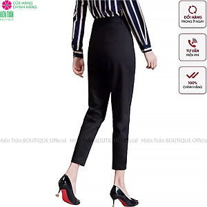 Quần tây nữ Hiền Trần BOUTIQUE lưng cạp cao âu công sở đẹp màu đen đồ đi học form chuẩn tôn dáng