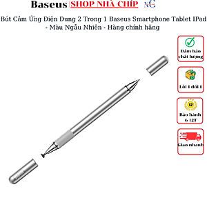 Bút Cảm Ứng Điện Dung 2 Trong 1 Baseus Smartphone Tablet IPad - Màu Ngẫu Nhiên - Hàng chính hãng