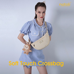 Túi phao đeo chéo nam nữ hình bán nguyệt NATOLI túi bánh bao chần bông vải canvas chống nước tốt-Soft Touch Crossbag T26