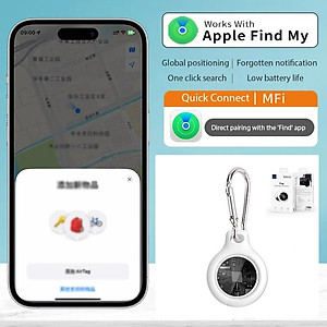 Thiết bị định vị tracker iTag WIWU qua Find My App chống mất thất lạc cho trẻ em người gia thú cưng đồ vật móc khóa - Hàng nhập khẩu