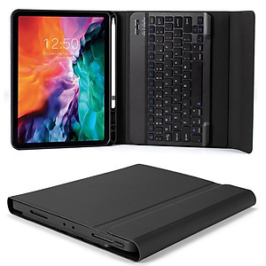 Bao da case ốp silicone kèm bàn phím bluetooth dành cho ipad 10.2, 10.5, 10.9, Pro 11 inch - Hàng chính hãng