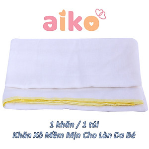 Khăn Tắm Aiko Xô Xuất Nhật Trơn 4 Lớp - Kích Thước 75 cm x 80 cm