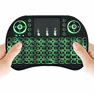Bàn phím kiêm chuột không dây cho Tivi thông minh, có đèn led 7 màu pin sạc - Hàng chính hãng / Hàng nhập khẩu