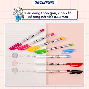 Combo 5/10/20 Bút bi Thiên Long TL-062 ngòi 0.38mm mực xanh đỏ đen có nắp đậy đầu bi nhỏ tạo nét viết thanh mảnh