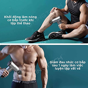 Máy Massage Cầm Tay KINGTECH KH-320 - 6 Cấp Độ, Hỗ Trợ Mát Xa Chuyên Sâu, Giảm Đau Cơ, Cứng Khớp - Quà Tặng Cho Sức Khỏe