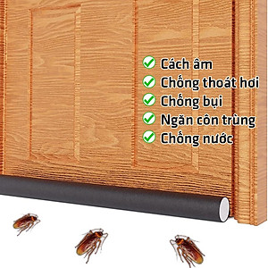Thanh chặn cửa, nẹp xốp chặn khe hở bọc da, ron cửa ngăn côn trùng, cách âm, ngăn bụi, chống thoát hơi máy lạnh Legaxi