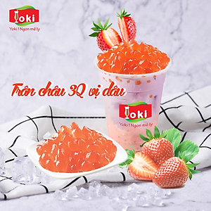 Combo Trân châu 3Q vị dâu Yoki & Trân châu 3Q vị đào Yoki