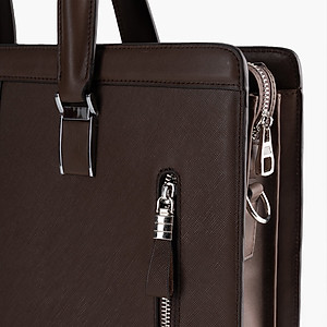 Túi Xách Nam Công Sở Cặp Da Doanh Nhân GENCE CDX14 Da Bò Cao Cấp Màu Nâu Đậm