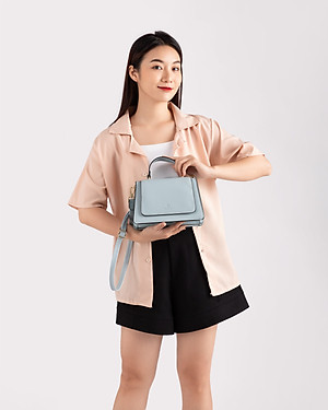 Túi Yuumy ( Thời trang nữ nắp gập phối quai xách size 20 - Túi đeo chéo da Seasand YN128 )