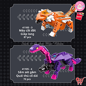 Đồ chơi xếp hình, lắp ráp 6 in 1 Qman 41105 – Chiến binh khủng long (512 mảnh ghép) dành cho bé trai trên 6 tuổi