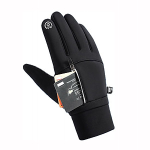 Găng tay nam đi xe máy mùa đông cảm ứng chống nước lót nỉ lông cực ấm - Thiết kế nam tính GTCD06