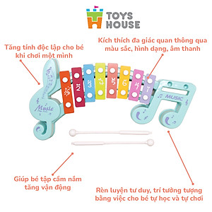 Đồ chơi đàn gõ Xylophone cho bé 8 phím hình nốt nhạc - Đồ chơi âm nhạc cho bé Toyshouse 683-2