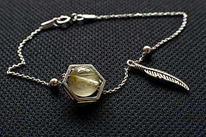 Vòng Tay Phong Thủy Thạch Anh Tóc Vàng Thiên Nhiên mix Bạc 925, Mạng Thổ - Kim, Món Qùa Trang Sức  Phong Thủy May Mắn Ý Nghĩa  LT002 BlackMount