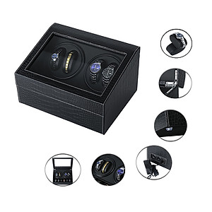 Hộp Xoay Đồng Hồ Cơ SAIKE SAIKE S4602 Mẫu 4 Xoay 6 Tĩnh Vỏ Da Cá Sấu Màu Đen Sang Trọng