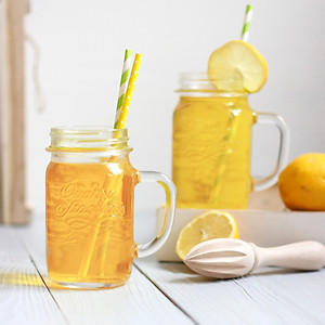 Ly thủy tinh tay cầm nắp vặn Quattro 415ml - Bormioli Rocco - Italy