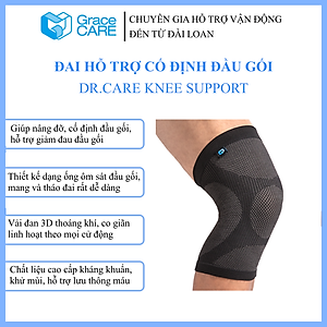 Đai Bó Cố Định Đầu Gối Grace Care KD320 – Vải Dệt 3D Thoáng Khí, Co Giãn, Hỗ Trợ Vận Động, Giảm Đau