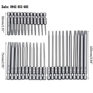 Bộ Mũi Lục Giác Hoa Thị Bắn Vít Chuôi Lục Giác  thép hợp kim S2 - Đầy Đủ Các Cỡ ( 50mm - 150mm )