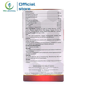 Bổ máu Fevitt Nano HDPHARMA bổ sung Sắt hữu cơ Fumarat, Acid Folic 100 viên