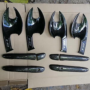 Bộ ốp tay Cửa + Hõm cửa vân carbon dành cho xe Mazda Cx8 form 2019-2020