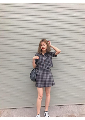Giảm giá Set váy rời chân váy chữ A áo croptop tay lỡ  setvayaoceoptopchanvaychuA  BeeCost