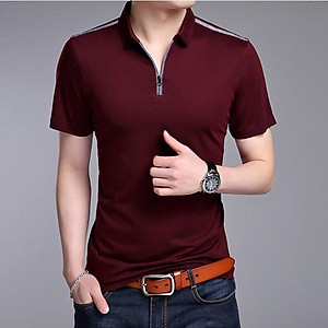 Áo thun nam cá sấu cổ bẻ phối dây kéo ATN08