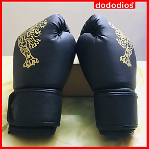 Bộ Đôi Găng Tay Đấm Bốc Cho Người Lớn Cao Cấp Freesize (10+11) Cho Người Từ 40 – 75Kg – Găng Bao Tay Tập Đấm Bốc Boxing MMA Hoa Văn Hổ Chính Hãng Dododios
