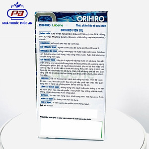 Viên Uống Dầu Cá Omega 3 Orihiro Nhật Bản 180 Viên hỗ trợ mắt tim mạch