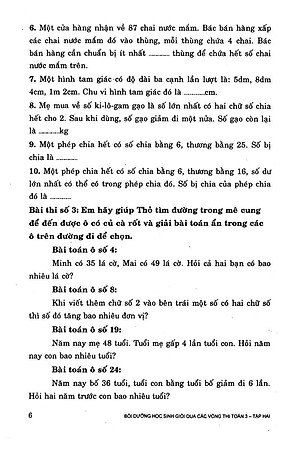 Sách Bồi Dưỡng Học Sinh Giỏi Qua Các Vòng Thi Toán Lớp 3 (Tập 2)