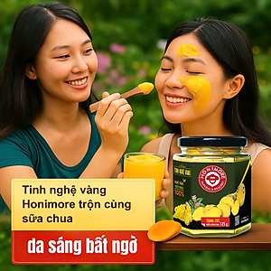 Tinh nghệ vàng Honimore nguyên chất hũ 100g - Tinh bột nghệ nguyên chất