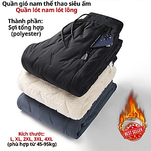 Quần gió lót lông QD2 ấm áp thời trang cho nam, Quần nỉ jogger lót lông QD1 sang trọng và dày dặn D Danido