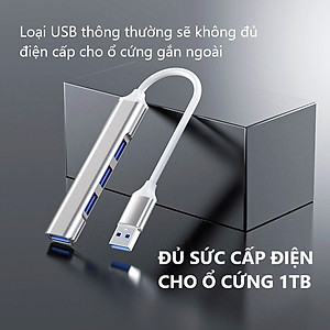 HUB TYPE C Và HUB USB Tốc Độ Cao Chia 4 Cổng USB 3.0 CV, HUB Chuyển Đổi Dành Cho Macbook Pro, Laptop, PC, Hỗ Trợ OTG Kết Nối Điện Thoại, Sạc Pin, Kết Nối Đa Năng Ổ Cứng, Bàn Phím, Chuột, Máy In, Thiết Bị Ổ Chia USB - Hàng Chính Hãng