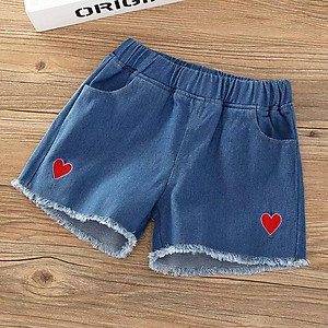 (QB1) Quần sooc đùi jean thời trang xinh xắn dành cho bé gái 2-14 tuổi Hàng Quảng Châu Cao Cấp