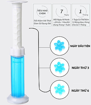 Gel Thơm Bồn Cầu Hoa Khử Mùi Toilet Nhà Vệ Sinh 6 Mùi Hương Thiên Nhiên Ống Bơm 12 Bông