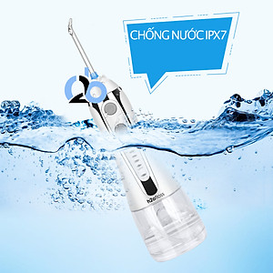 Tăm nước cầm tay H2ofloss HF-2 phiên bản nâng cấp được phân phối độc quyền với nút mở bình nước tiện lợi, tặng kèm 7 đầu tăm, củ sạc nguồn thấp